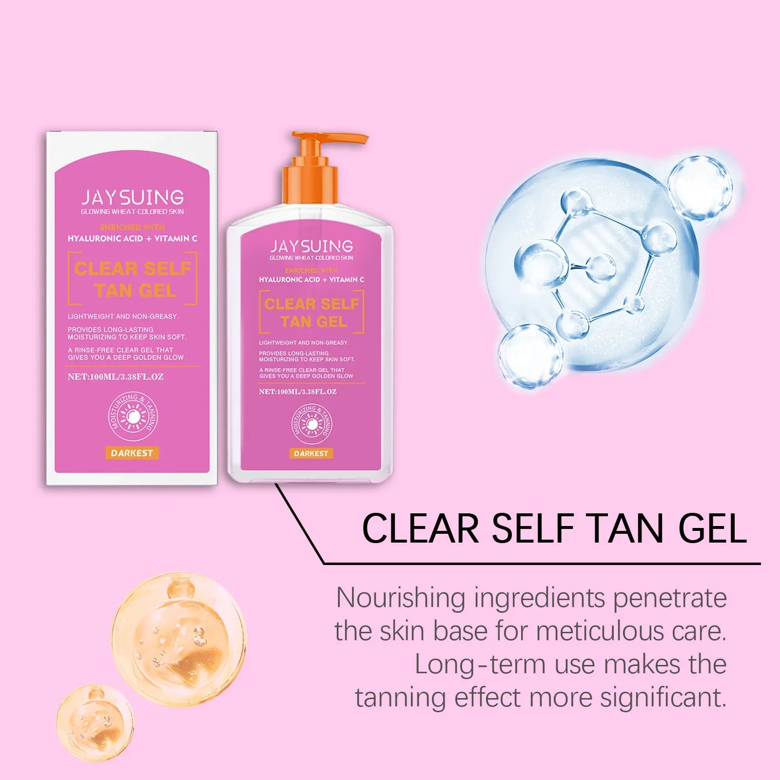 Jaysuing Self-Tanning Gel – Moisturizing Bronze Body Lotion Self-Tanning Gel Oasis Select