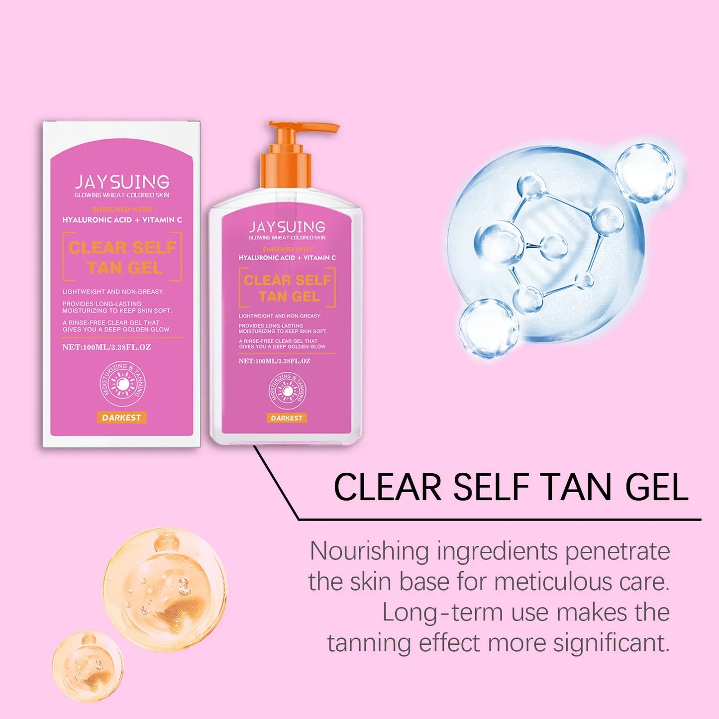 Jaysuing Self-Tanning Gel – Moisturizing Tan Accelerator 100ml