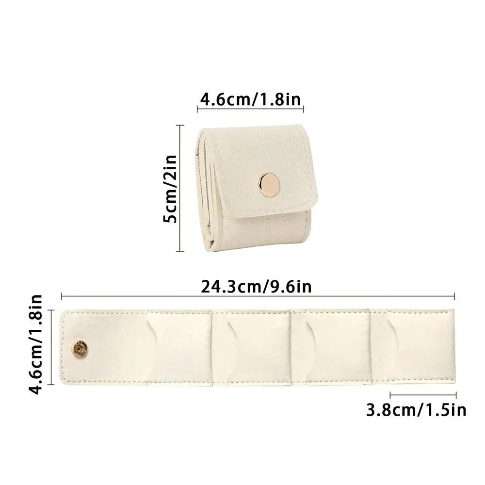 Foldable Travel Jewelry Organizer Case | Buckle Pouch & Dividers