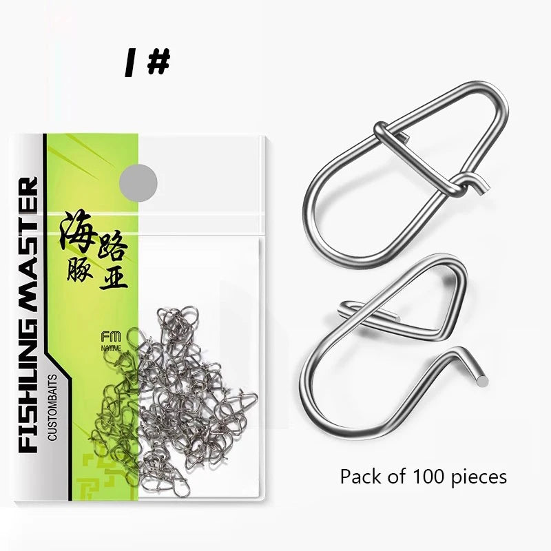 100Pcs Stainless Steel Duo Lock Fishing Snaps – Saltwater Clips