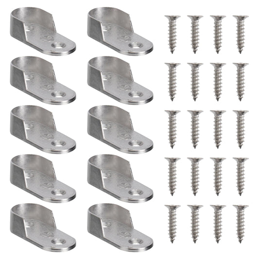 6/12/30pcs Oval Closet Rod End Supports Wardrobe Tube Support Bracket Clothes Hanging Rod End Holder With Screw Hardware Parts Peaceful Pleasures Health and Wellness