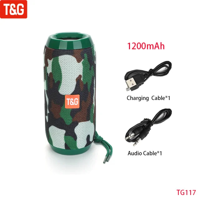 T&G Portable Bluetooth 5.3 Speaker | FM Radio, Bass, TWS