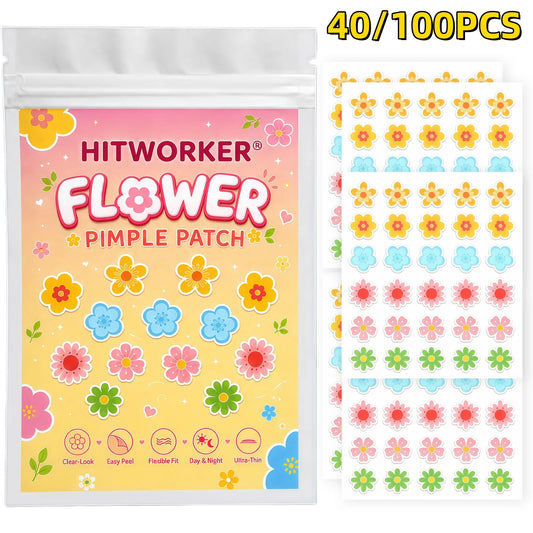 Flower Hydrocolloid Spot Patches – Cute Face Stickers 40/100pc Hydrocolloid Spot Patches Peaceful Pleasures Health and Wellness