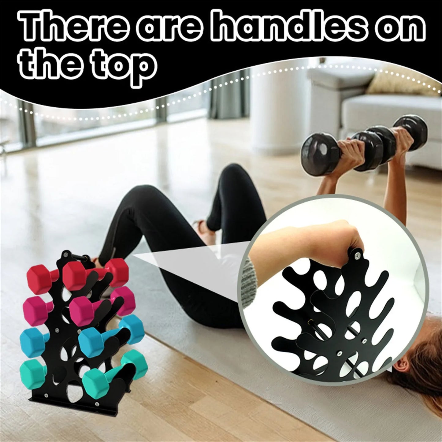 3-Tier Dumbbell Rack Stand – Compact Home Gym Storage