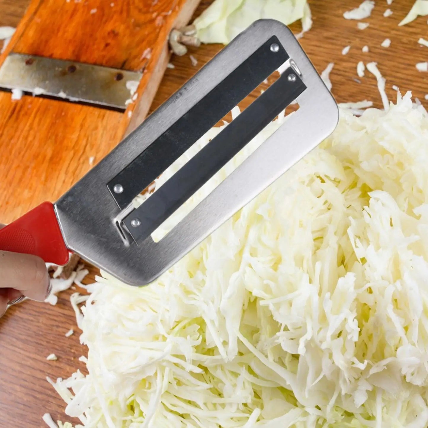 2-Blade Vegetable Slicer & Grater | Cabbage Shredder Tool
