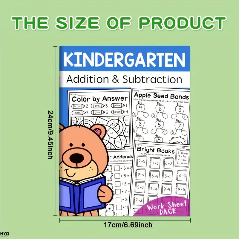 32-Page Interactive Math Learning Workbook Addition Subtraction