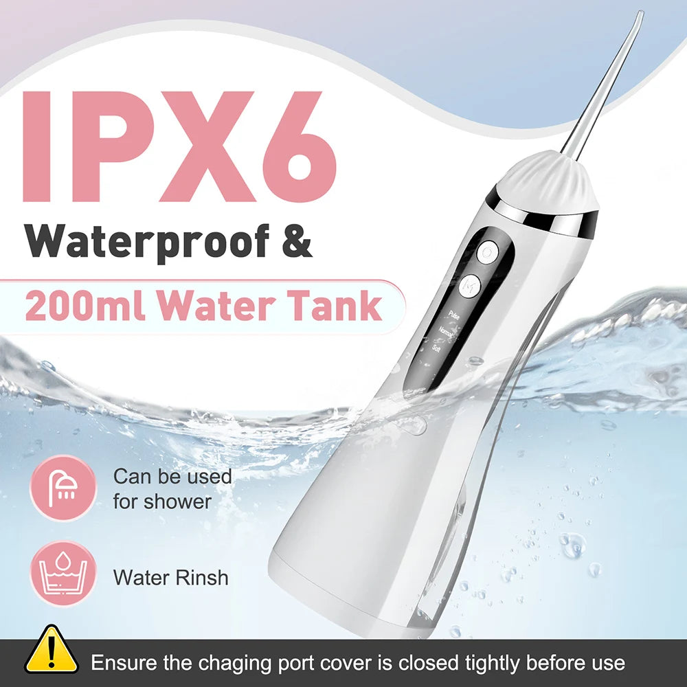 Water Flosser Cordless Oral Irrigator USB Rechargeable IPX6 Portable Dental Water Jet Teeth Cleaner For Home Travel Braces Care Peaceful Pleasures Health and Wellness