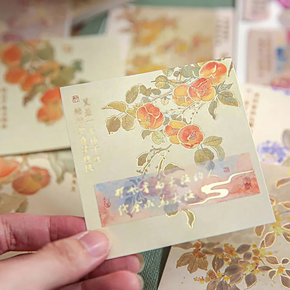 60 Sheets Fancy Flower Dream Stamping Sticky Notes Chinese Account