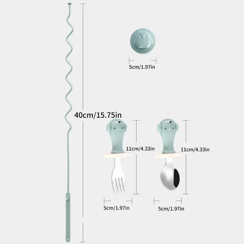 Infant Training Spoon & Fork Set | BPA-Free Silicone Suction