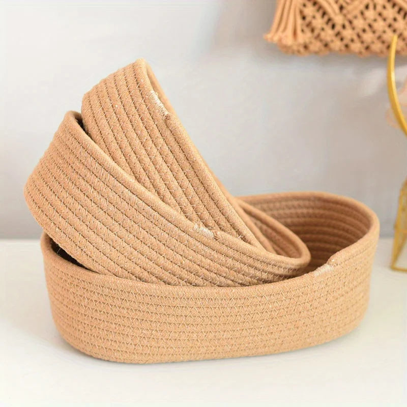 Nordic Hand-Woven Cotton Rope Storage Basket | Toy & Laundry
