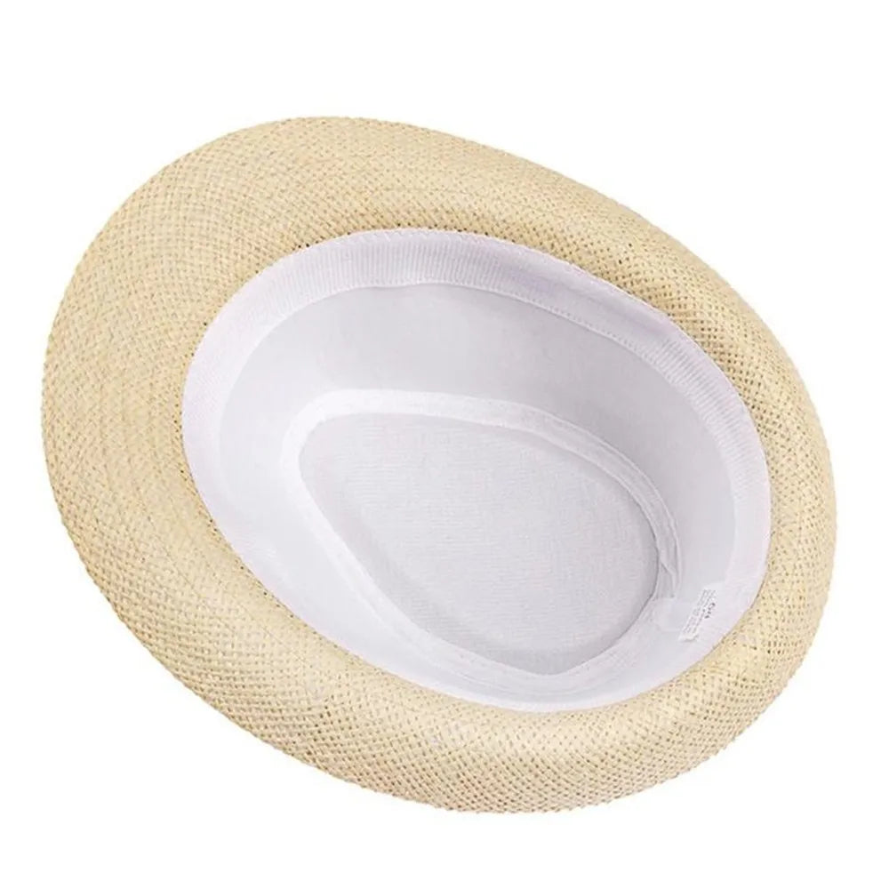 Children Kids Summer Beach Straw Hat Jazz Panama Breathable Hat Large Brim Outdoor Breathable Hats Girls Boy Sunhat Peaceful Pleasures Health and Wellness