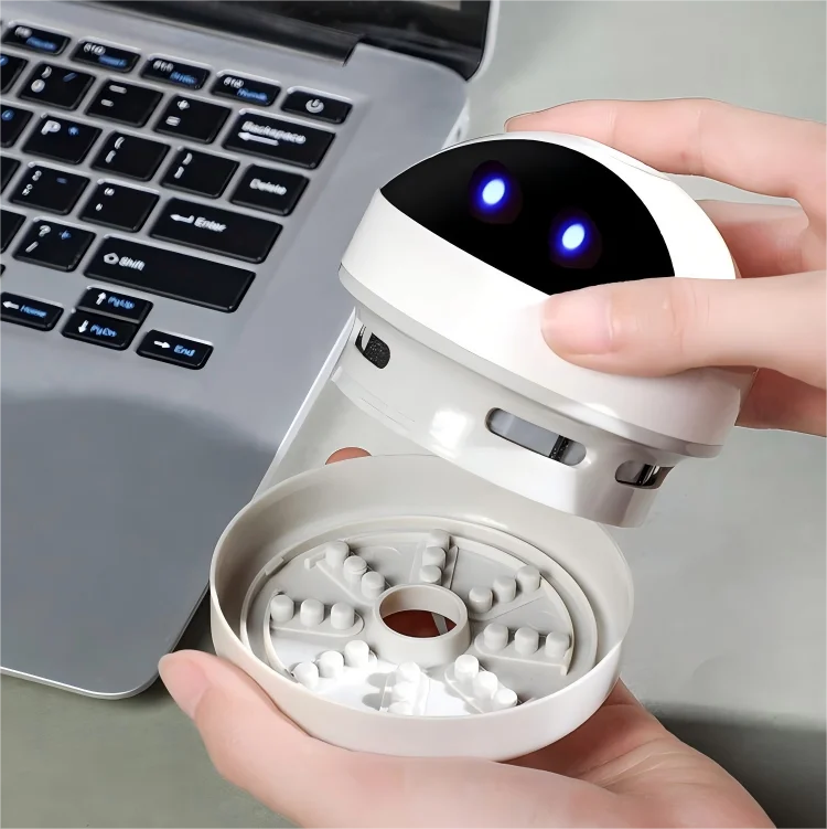 Desk Dust Vacuum with Clean Brush USB Charging for Home Office Table Sweeper Desktop Cleaner Mini Vacuum Cleaner Peaceful Pleasures Health and Wellness