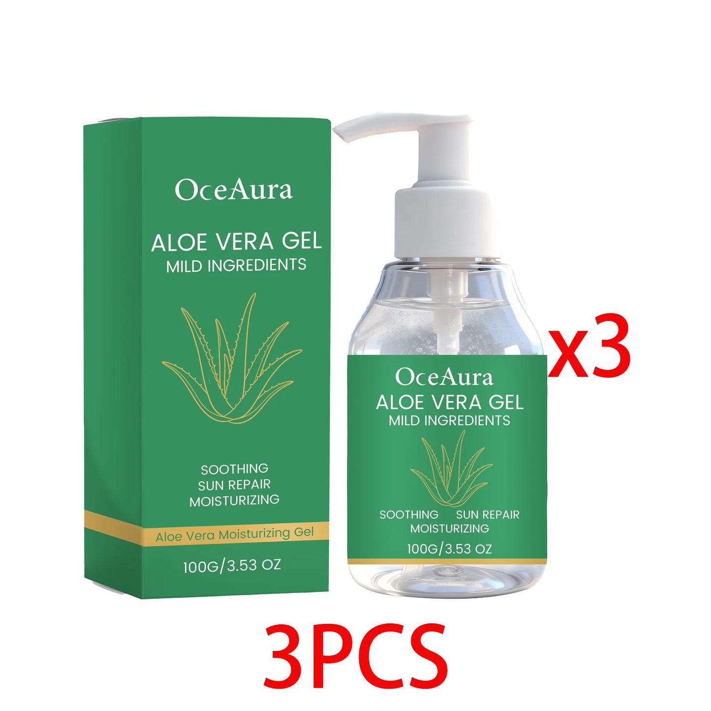 OceAura Aloe Vera Soothing Gel – Face & Body Moisturizer 100g