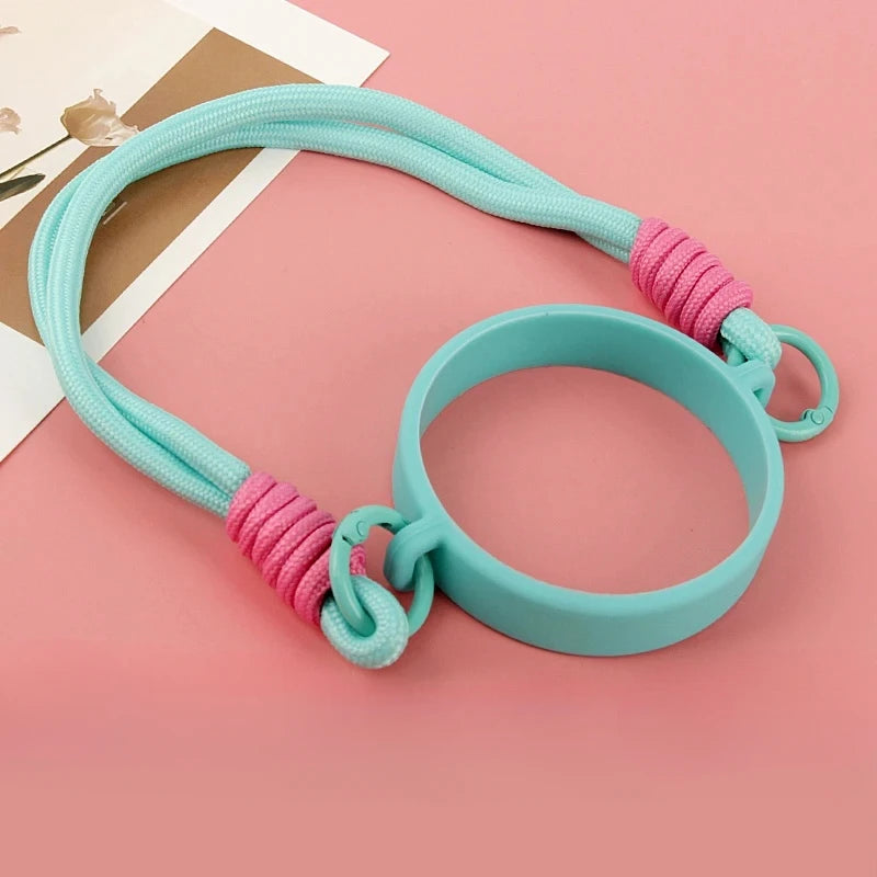 Water Bottle Handle Strap Silicone Water Bottle Sling Carrier Holder Strap Universal Fits Most 8-40oz Bottles Cup Accessories Peaceful Pleasures Health and Wellness blue