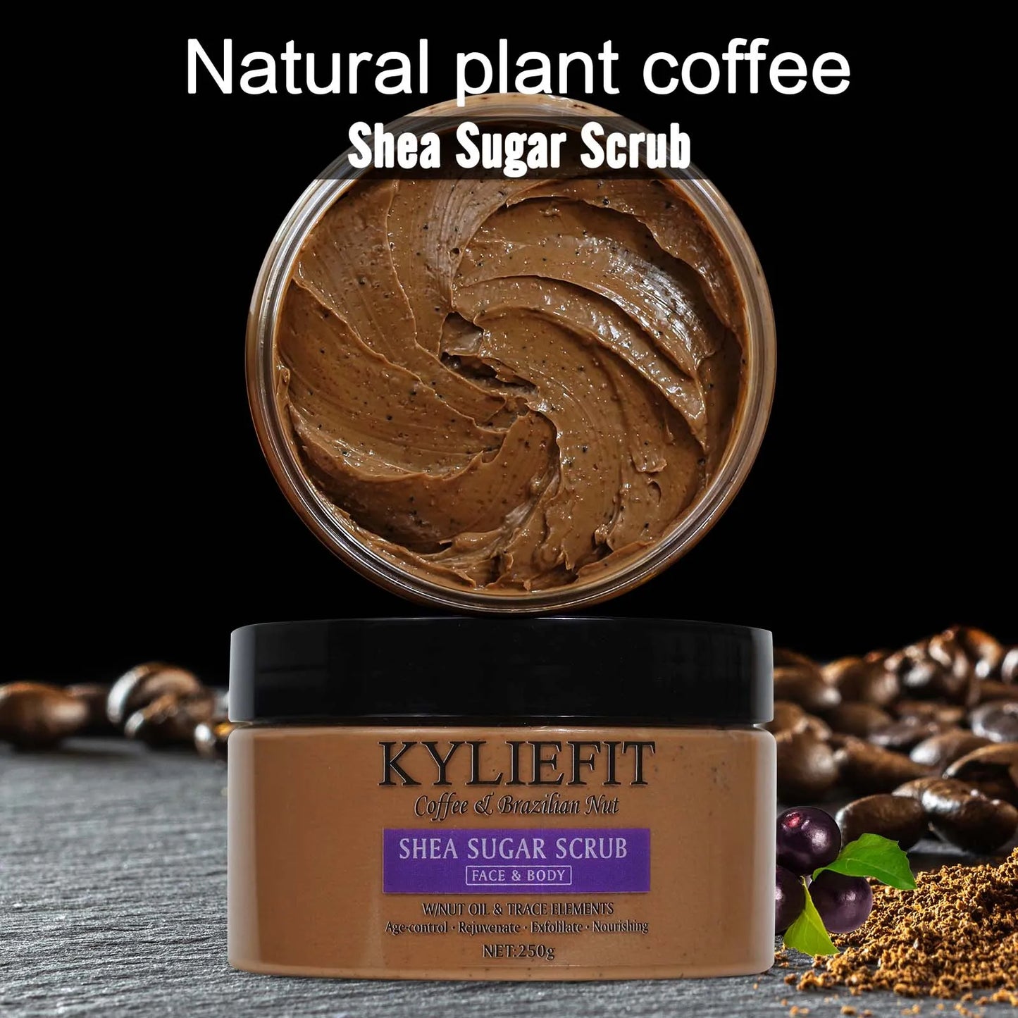 AILKE Coffee & Shea Sugar Scrub – Exfoliate & Brighten Skin