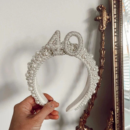 40th Birthday Tiara Headband – Forty & Fabulous Crown Gift Birthday Party Tiara Peaceful Pleasures Health and Wellness