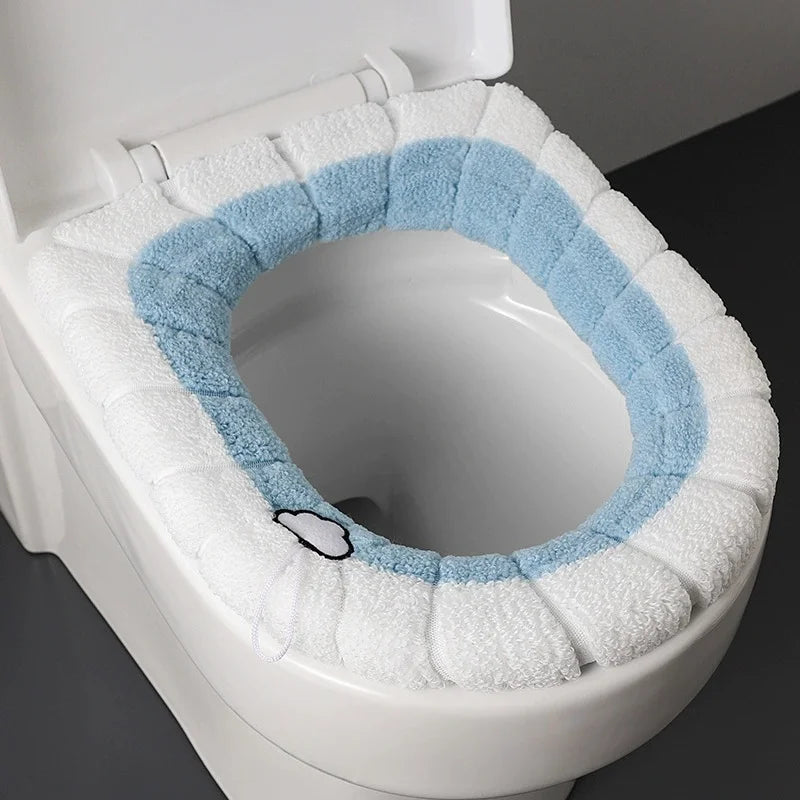Soft Washable Toilet Seat Cushion Cover with Handle – Cotton