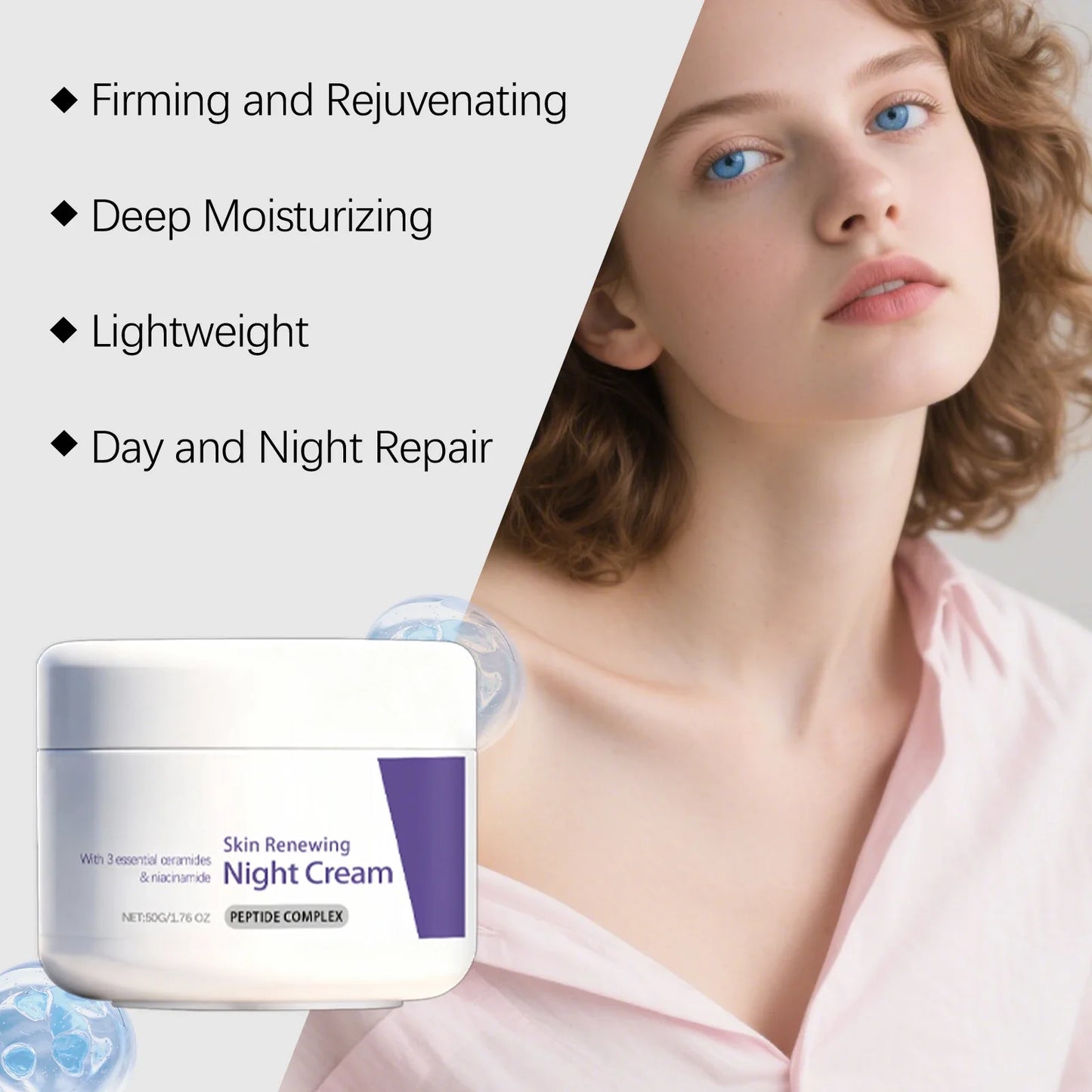 OceAura Night Repair Face Cream – Ceramide & Niacinamide