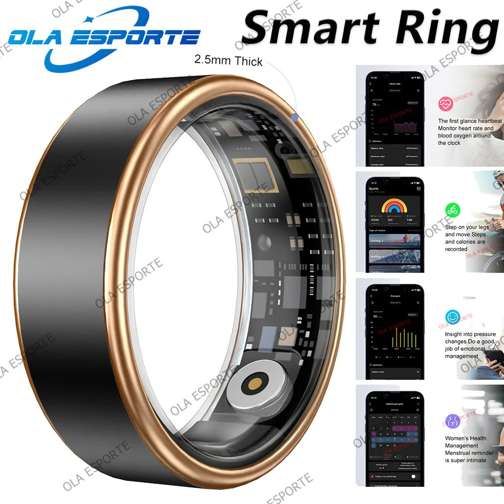 Smart Ring 2025 GPS Fitness Tracker – Sleep & Heart Rate Monitor