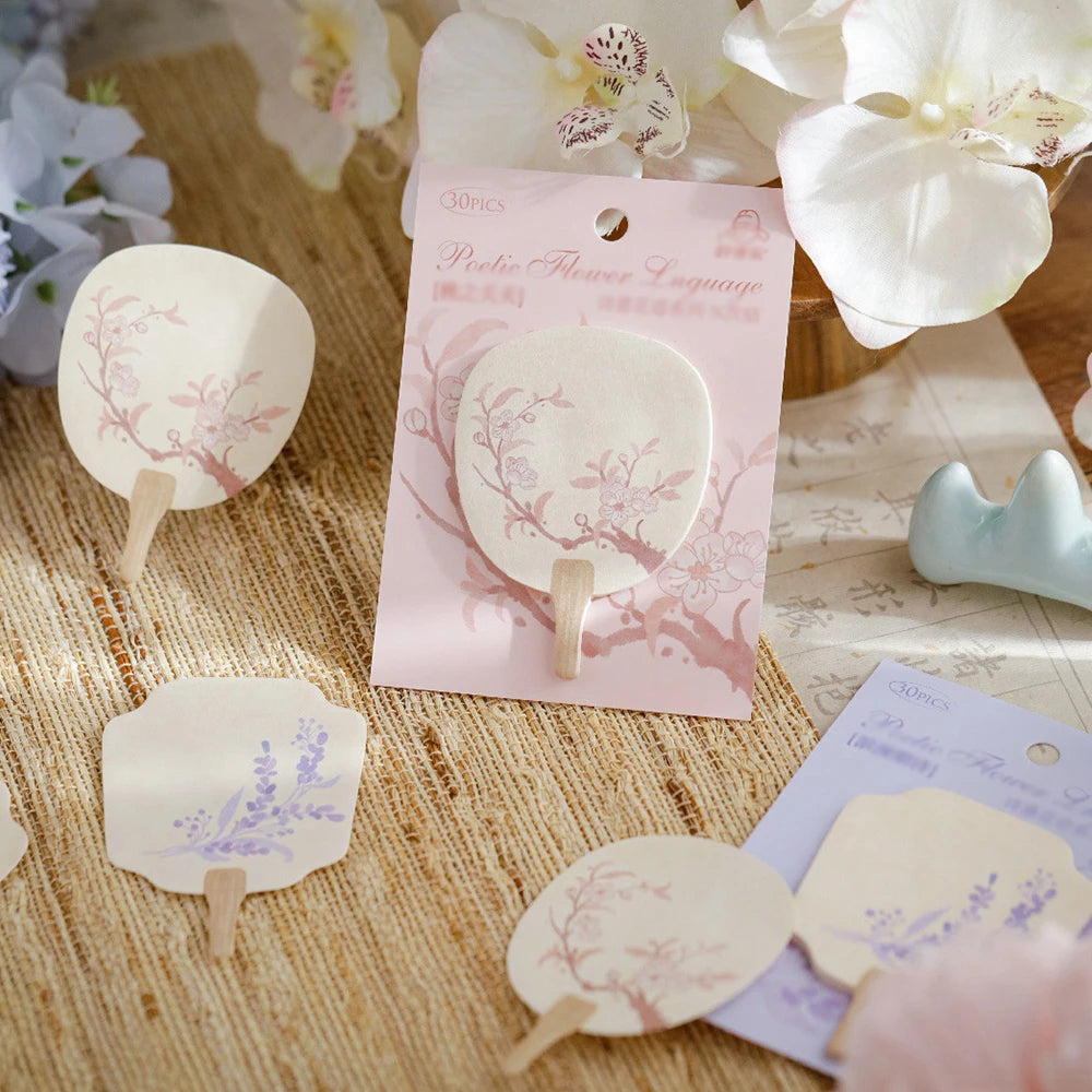 Flower Language Sticky Notes N Times Ancient Fan Shaped Butterfly