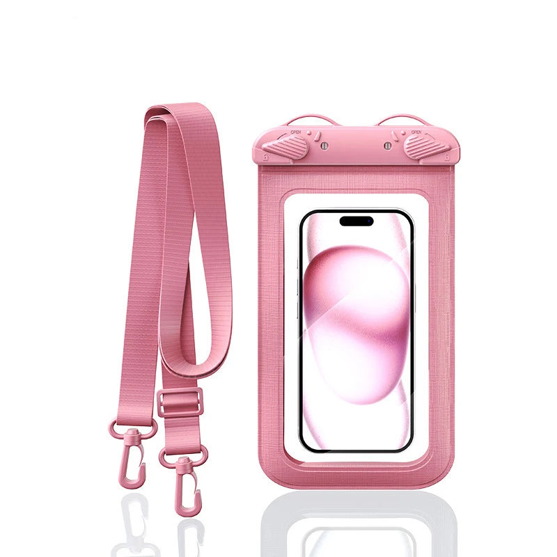 waterproof phone pouch for swimming bag phone diving phone case IPX8 waterproof bag phone case under water transparent pouch Peaceful Pleasures Health and Wellness Pink