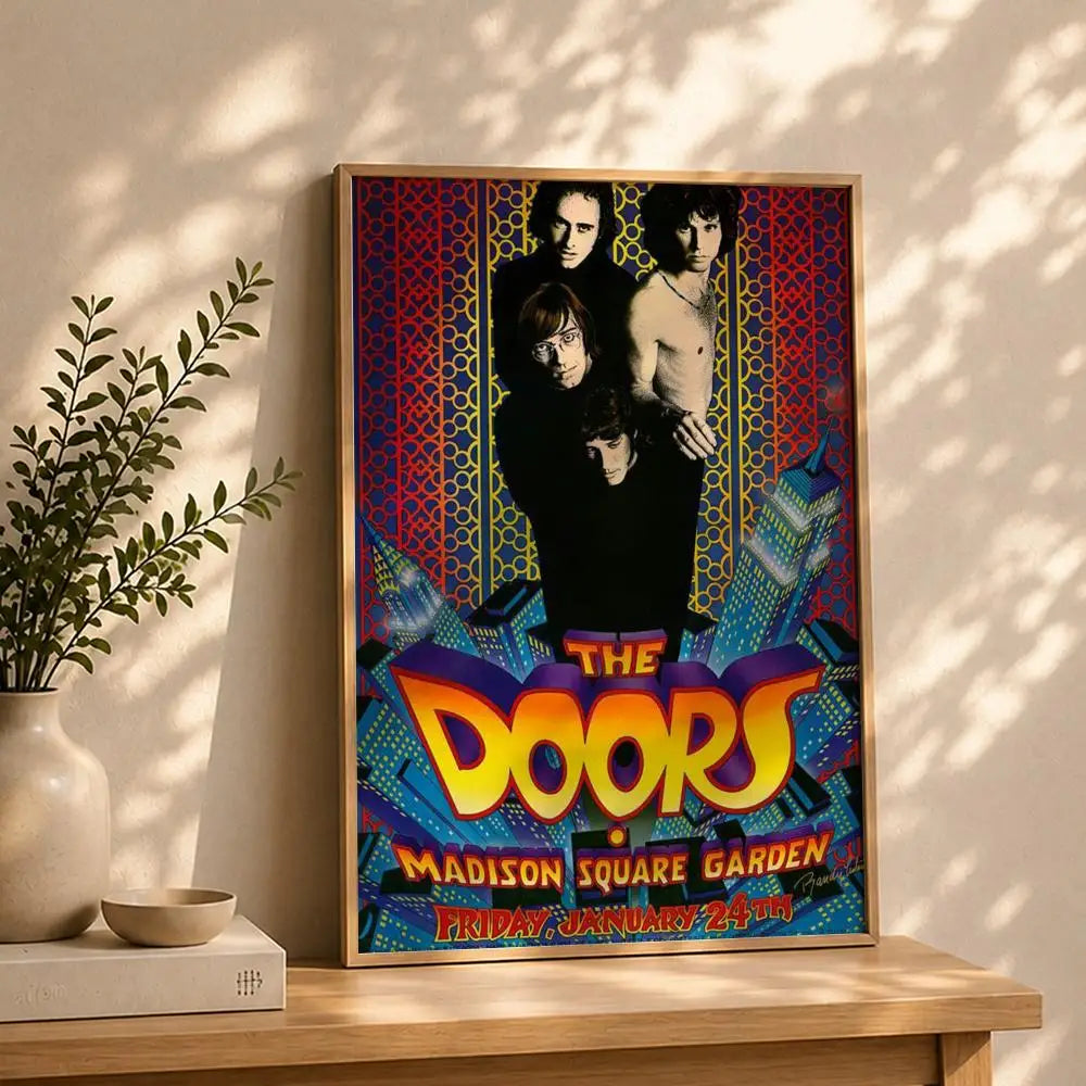 The Doors Band HD Self-Adhesive Waterproof Wall Poster Wall Art Poster Peaceful Pleasures Health and Wellness