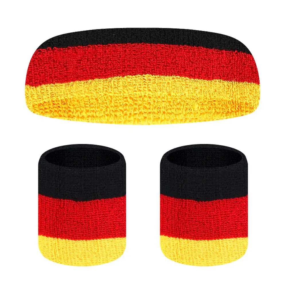 Cotton Sports Headband & Wristband Set | Moisture Wicking