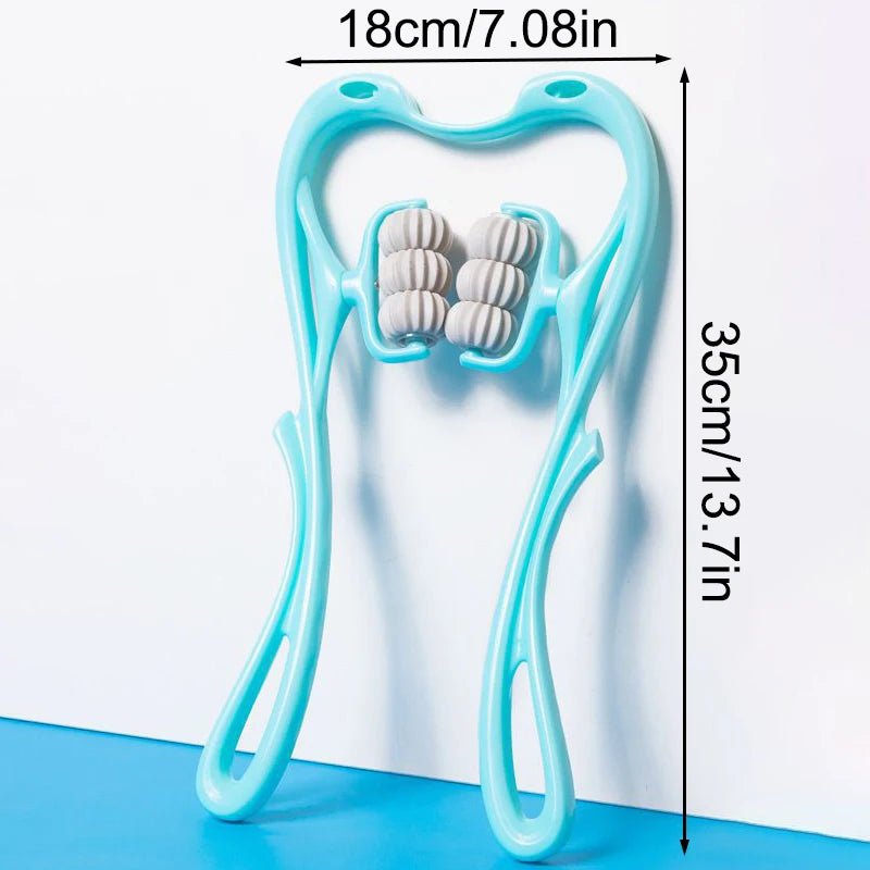 Cervical Neck Massager, Manual Neck Clamp Multifunctional Kneading Roller 6-Ball Shoulder And Neck Relaxation Massager Peaceful Pleasures Health and Wellness