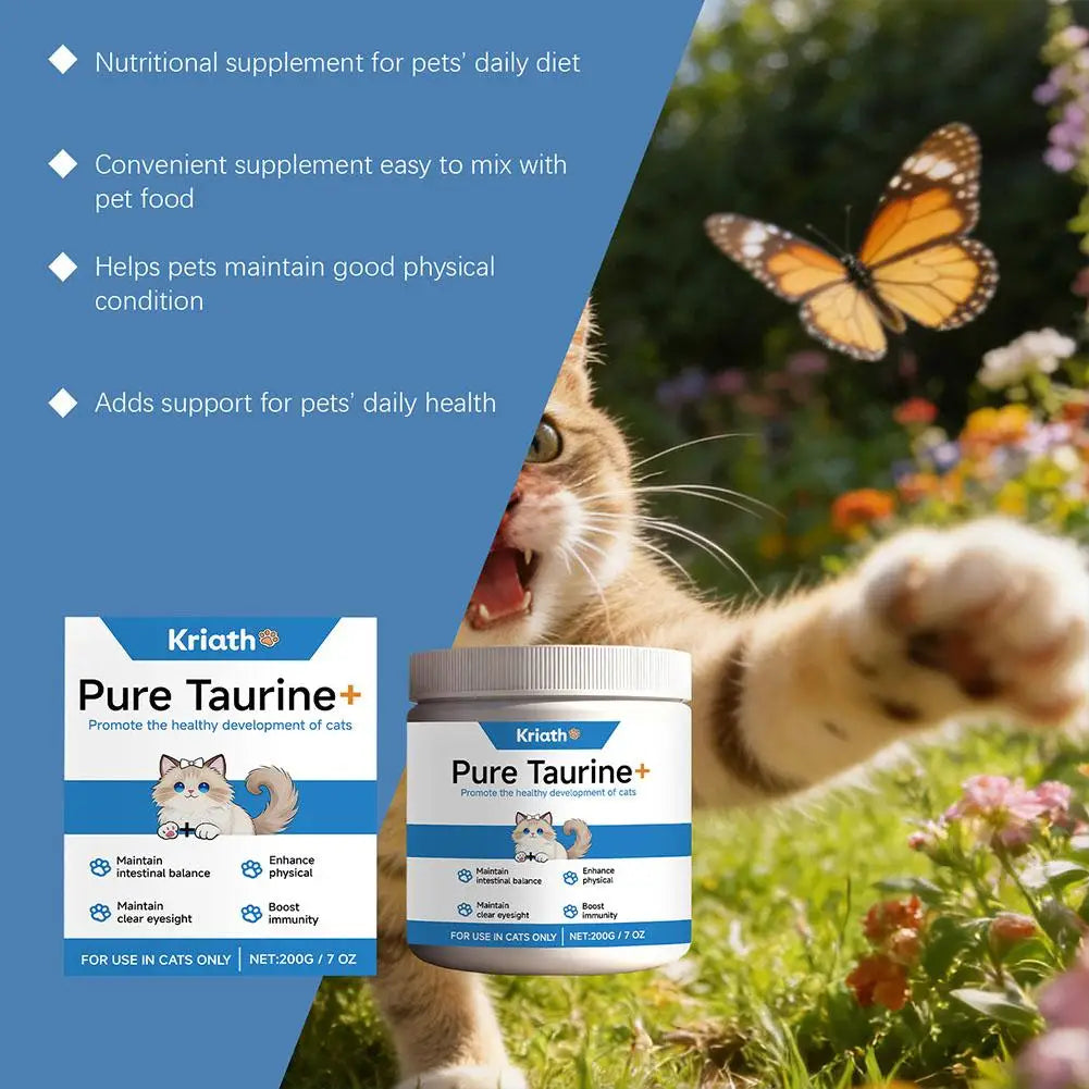 Taurine Powder For Cats Gentle Formula Supports Heart, Vision Overall Health Daily Care Supplement For Comfort And Well-Being Peaceful Pleasures Health and Wellness
