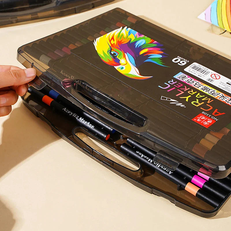 Acrylic Marker Pens 12–80 Colors | Waterproof Opaque Art Set