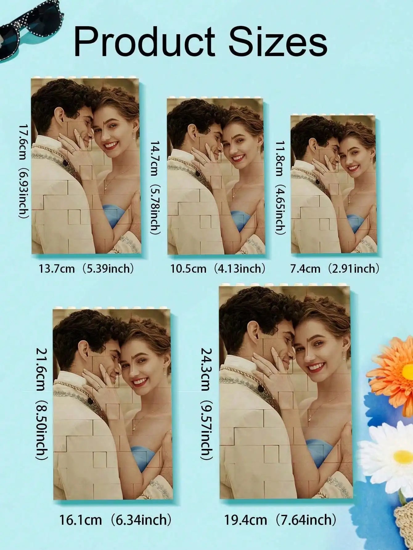 Custom Photo Puzzle Building Blocks Personalized Picture Toy Double Side Printing Gift for Mom Dad Couple Anniversary Decoration Peaceful Pleasures Health and Wellness