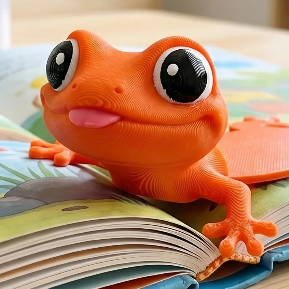 Stationery 3D Printed Gecko Bookmark Funny Multi-functional Big-Eyed Gecko Book Clip Quirky Cute Page Marker Office Peaceful Pleasures Health and Wellness