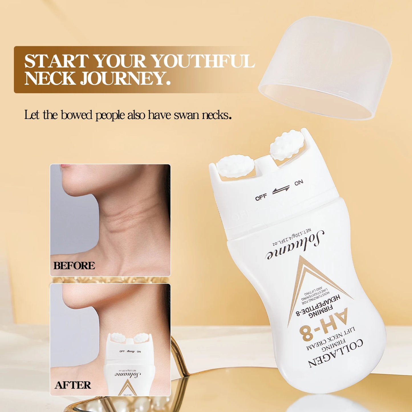 Collagen Neck Cream Moisturizing Lotion with Roller