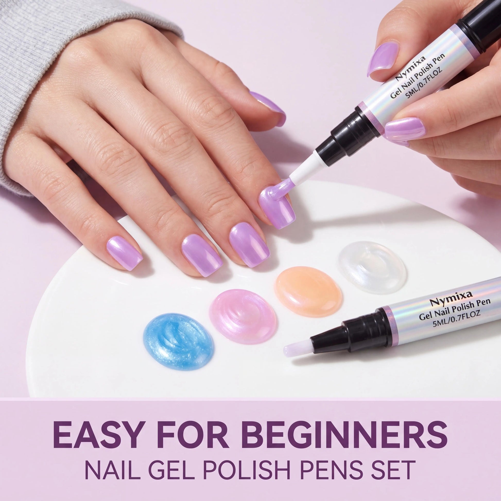 Macaron Color Nail Polish Pen Pearlescent High Pigment Easy Drawing Multi Pattern Creation Home Manicure Nail Gel Polish Pen Set Peaceful Pleasures Health and Wellness