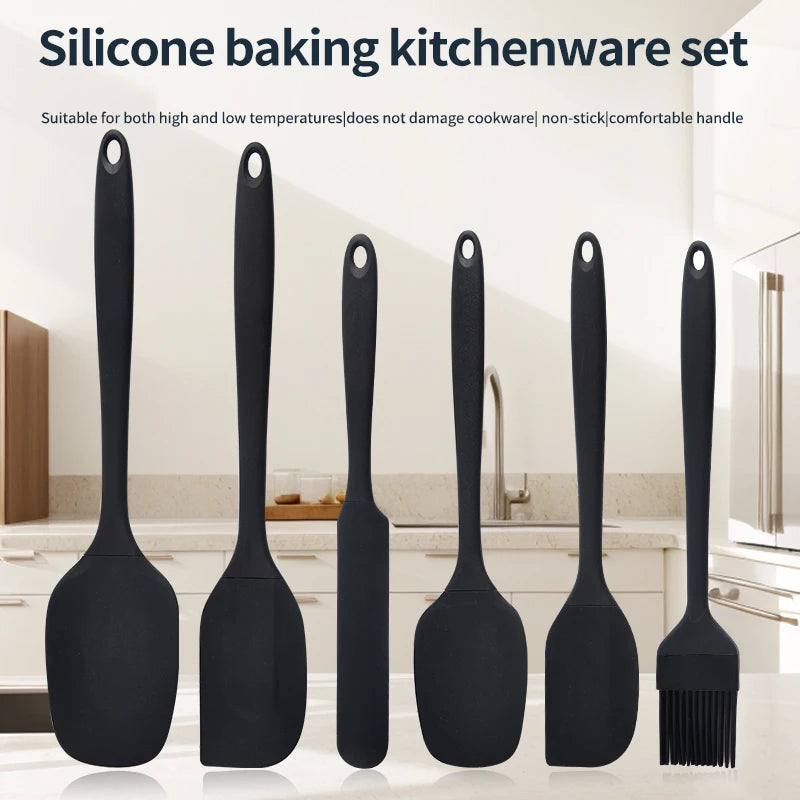 6-Piece Silicone Spatula Set – Cake Frosting & Baking Kit
