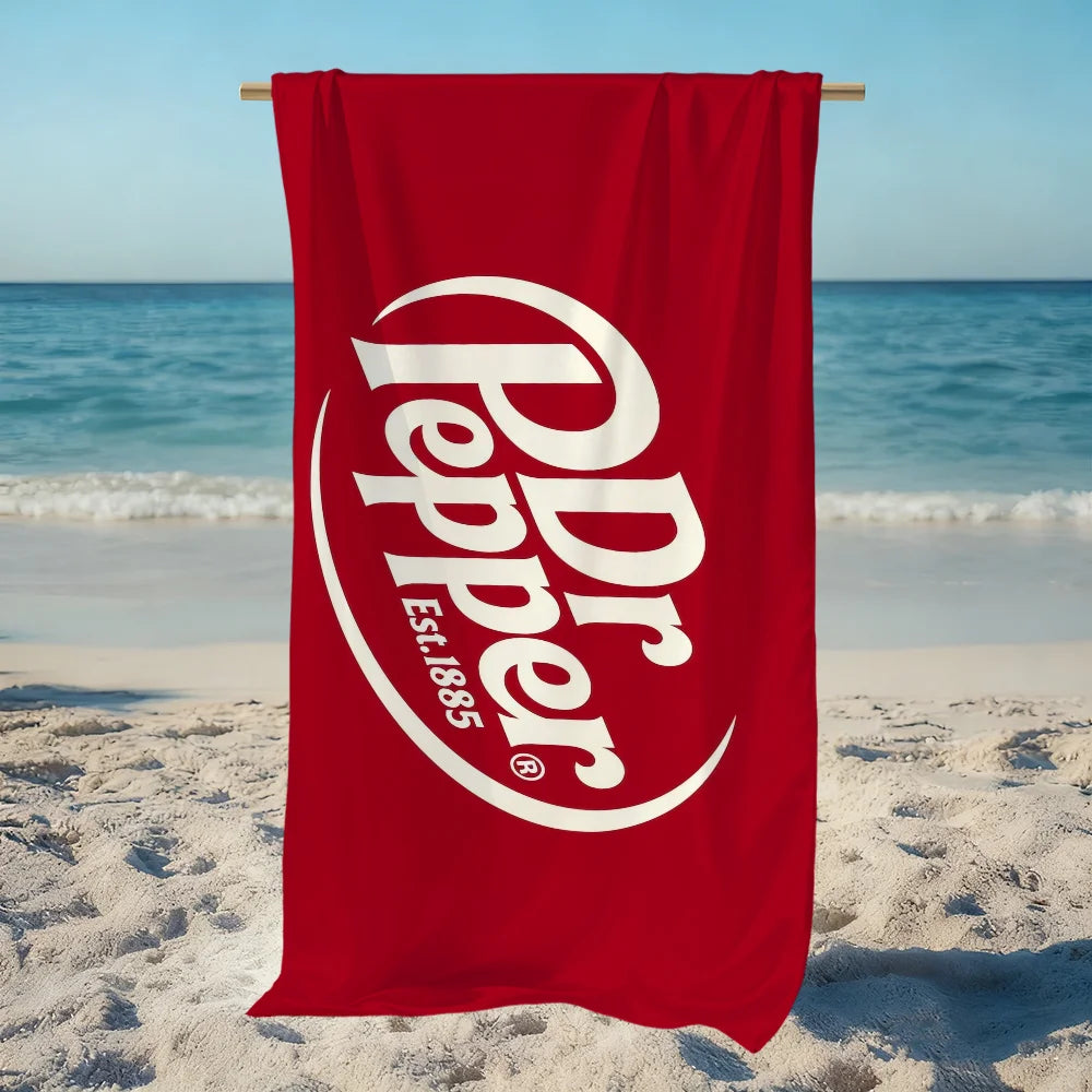 Dr Pepper Quick-Dry Beach Towel | Soft Microfiber Pool Towel Quick-Dry Beach Towel Peaceful Pleasures Health and Wellness
