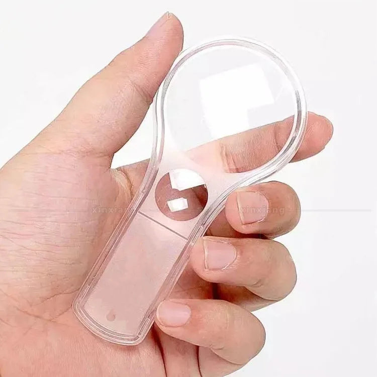 10X Loupe 52Mm Double Lens Handheld Acrylic High Transmittance Reading 5X Magnifying Glass for The Elderly To Carry Peaceful Pleasures Health and Wellness