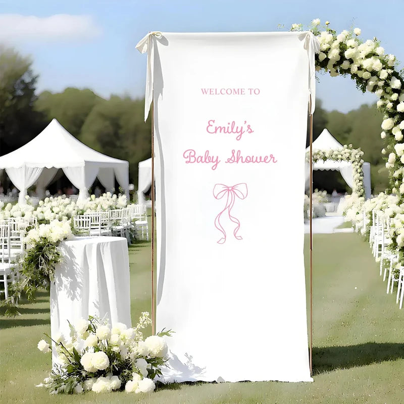 Personalized Baby Shower Welcome Sign | Custom Fabric Banner
