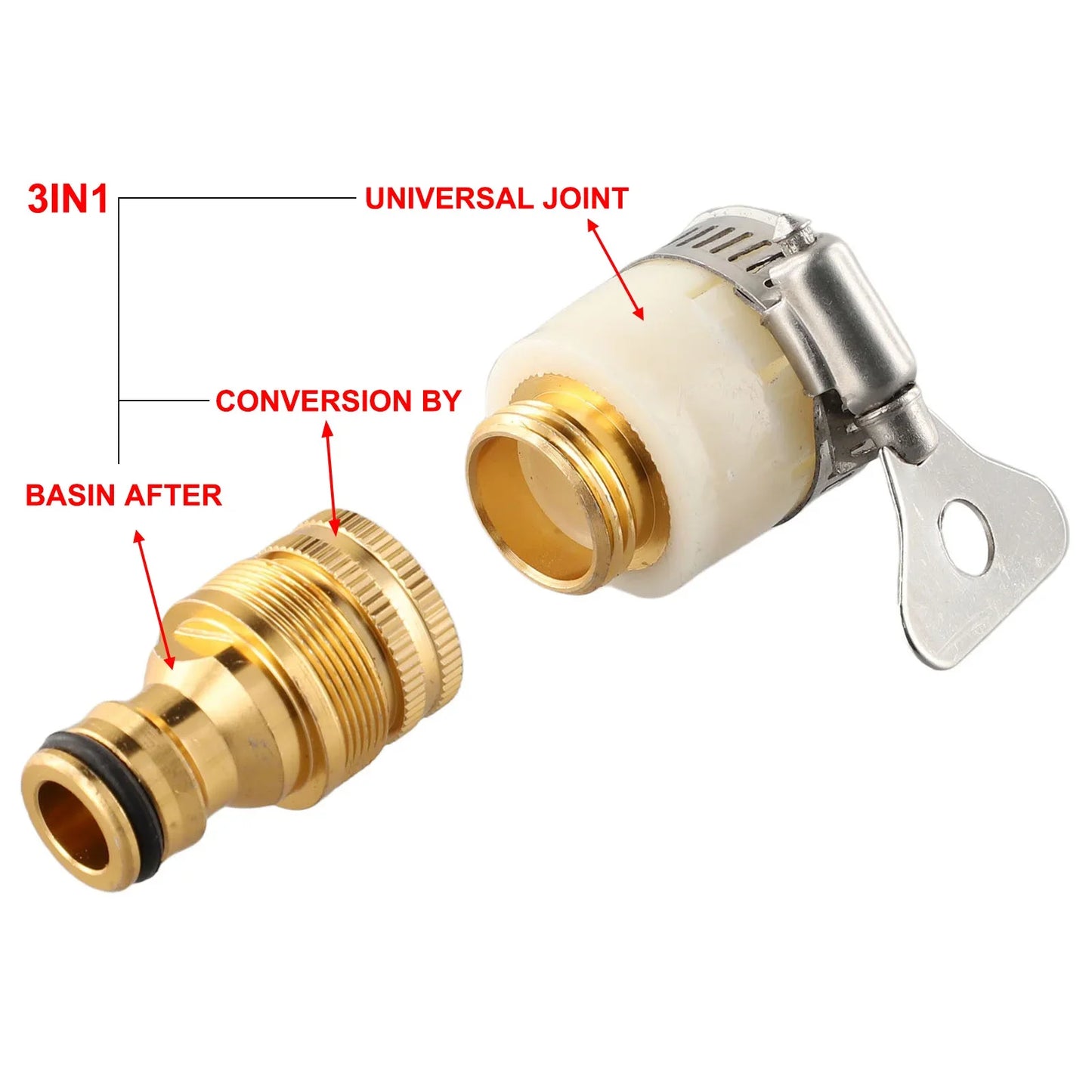 Universal Faucet Tap Adapter 15-23mm Garden Hose Connector
