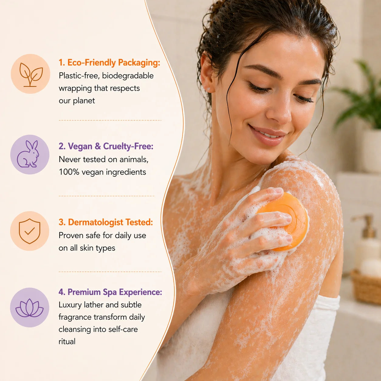 Persimmon Soap Bar for body odor control, Japanese Persimmon & Lavender Extract For Unisex, Purifying & Deodorizing Soap, 100g Peaceful Pleasures Health and Wellness