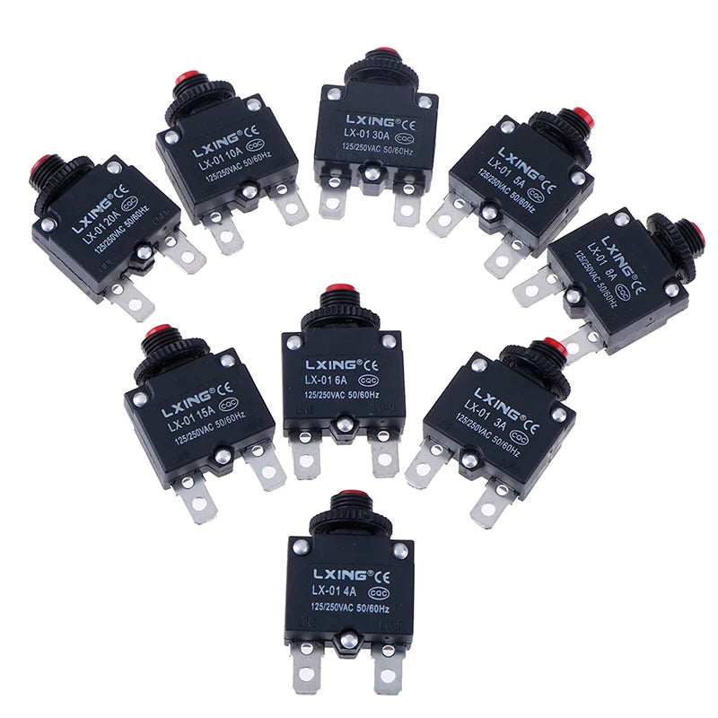 Circuit Breaker Overload Protector Switch Fuse 3A–30A