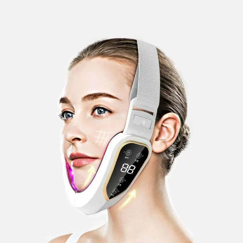 Facial Lifting Massager 12 Gears Electric Facial Massager V-line Face Lifting Slimming Vibration Device Home Use Beauty Tool Peaceful Pleasures Health and Wellness WHITE
