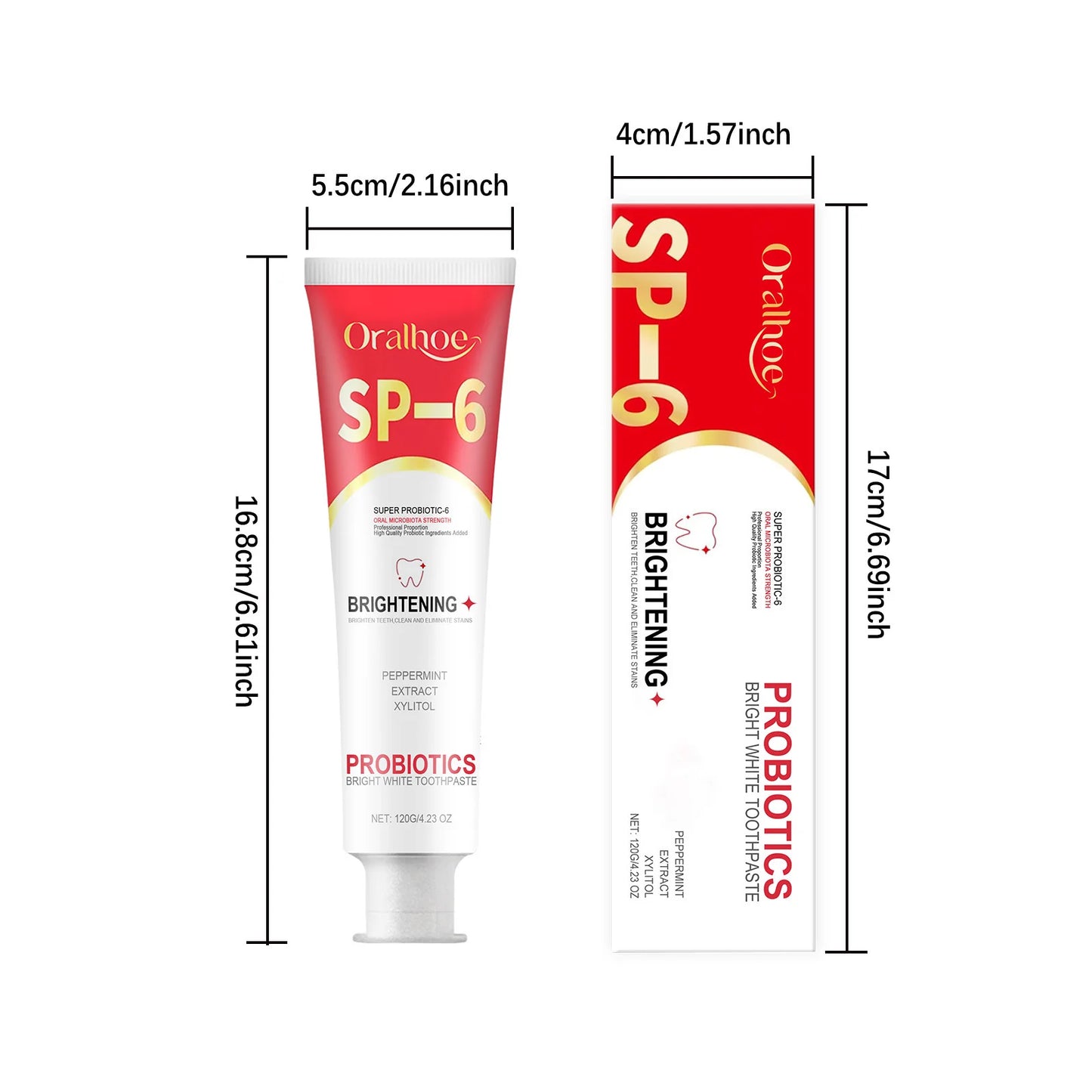 Oralhoe SP6 Probiotic Brightening Toothpaste | Plaque & Fresh Breath