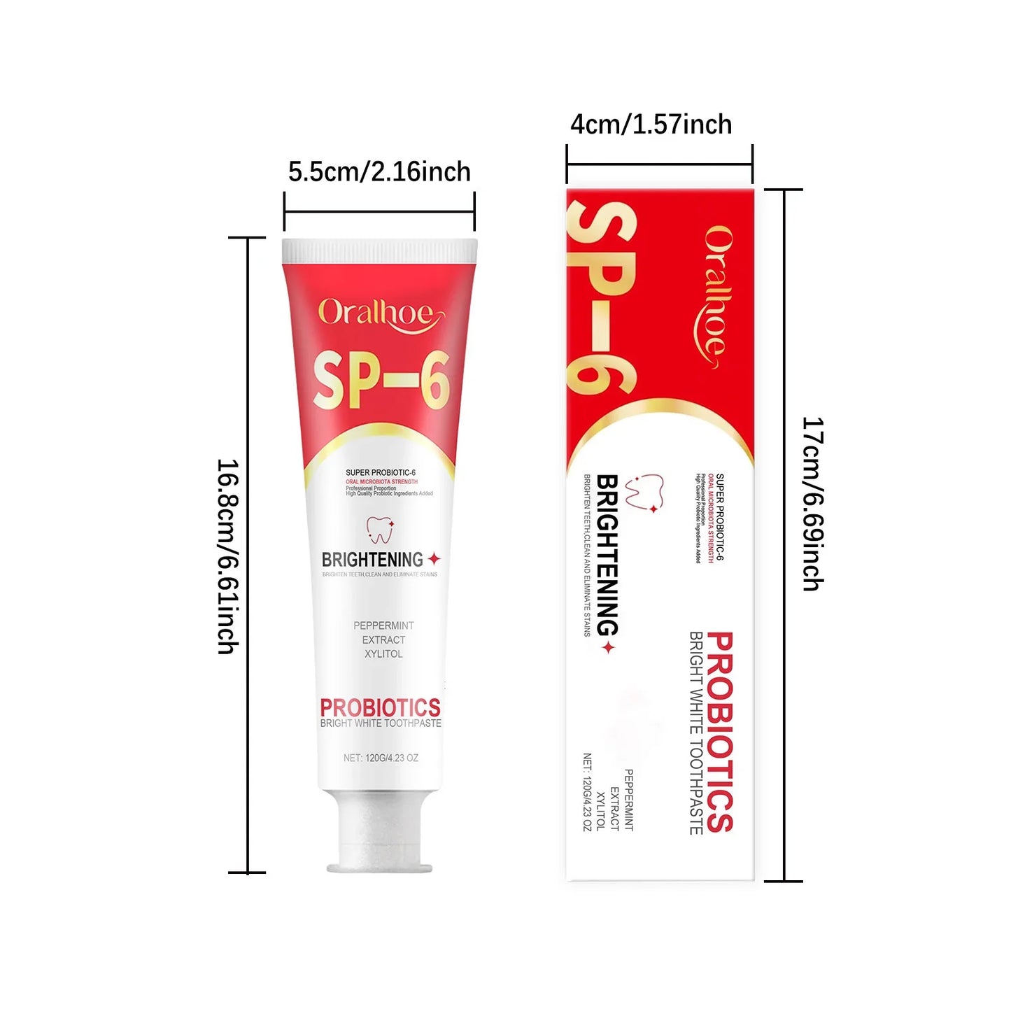 Oralhoe SP6 Probiotic Brightening Toothpaste 120g | Fresh Breath