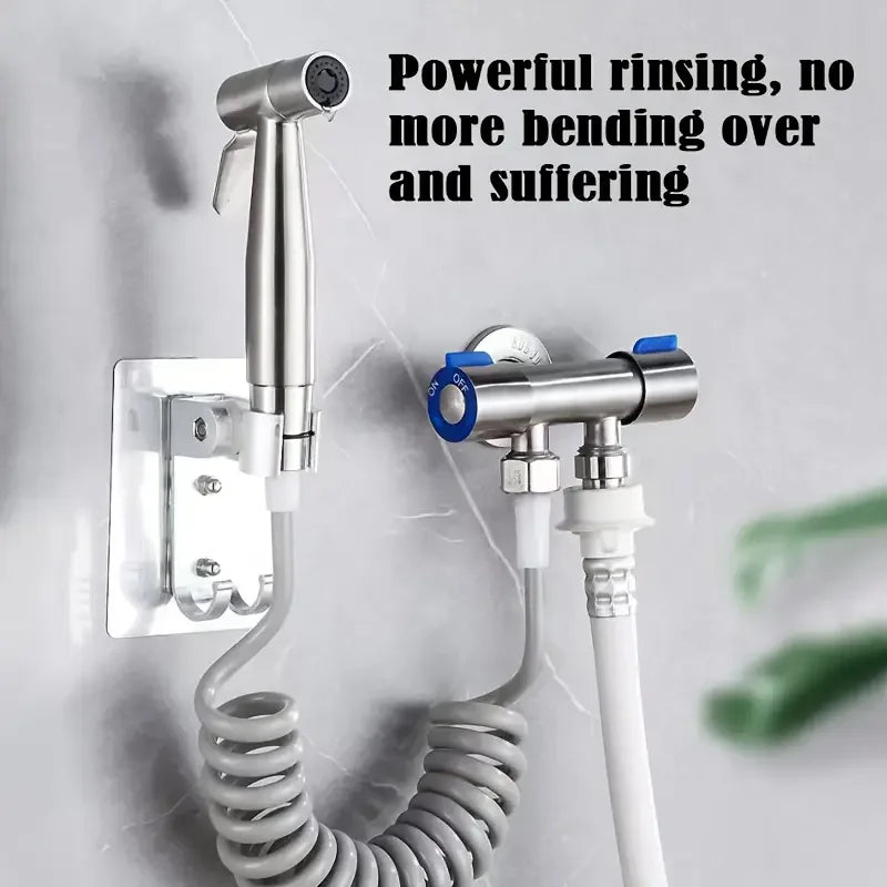 304 Stainless Steel Dual-Function Bidet Sprayer & Angle Valve Kit