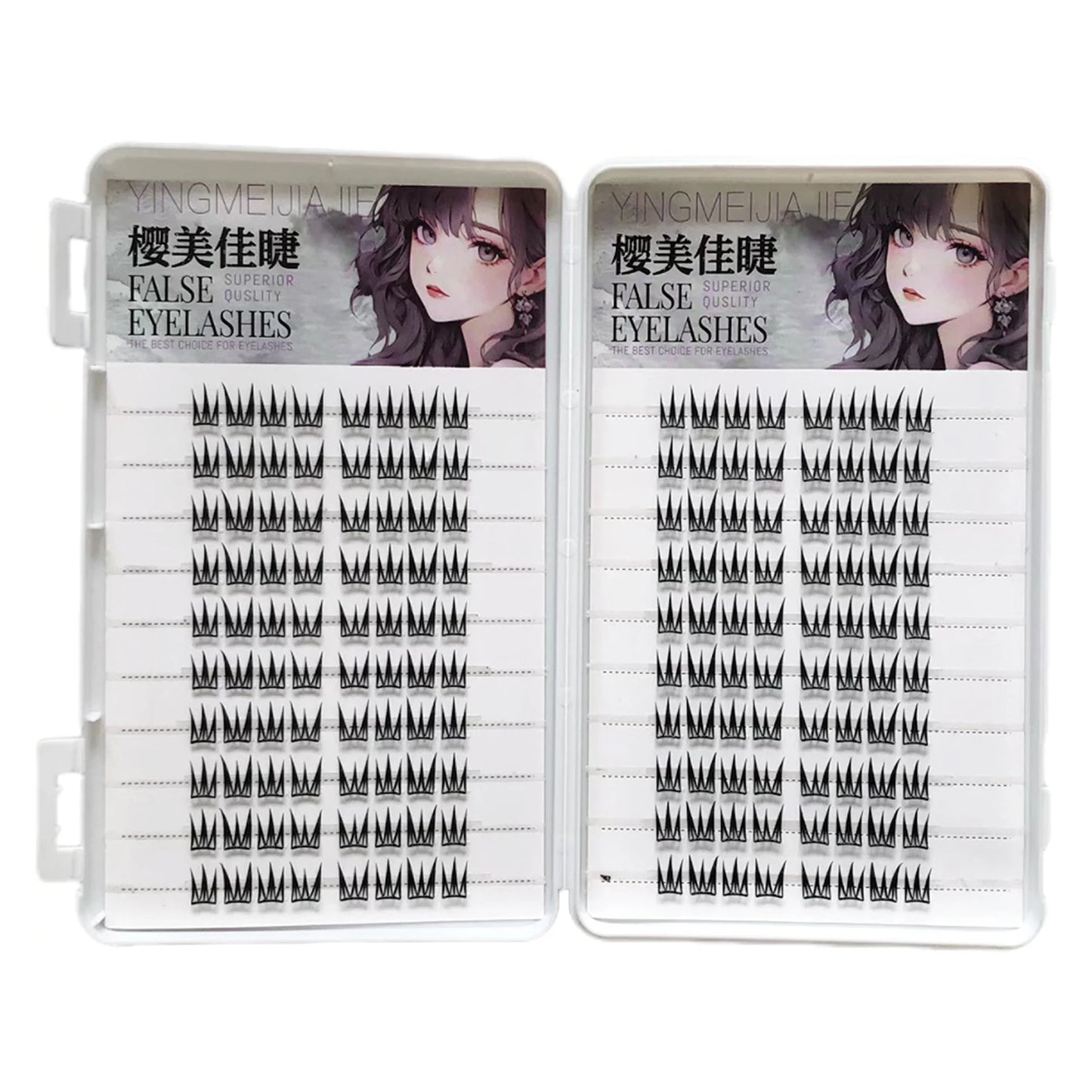 Large Capacity False Eyelashes V-shaped Cross Design Fluffy Natural Curly Lashes Extension For Daily Wear Perfect Eye Makeup Peaceful Pleasures Health and Wellness 20Row 160 strand