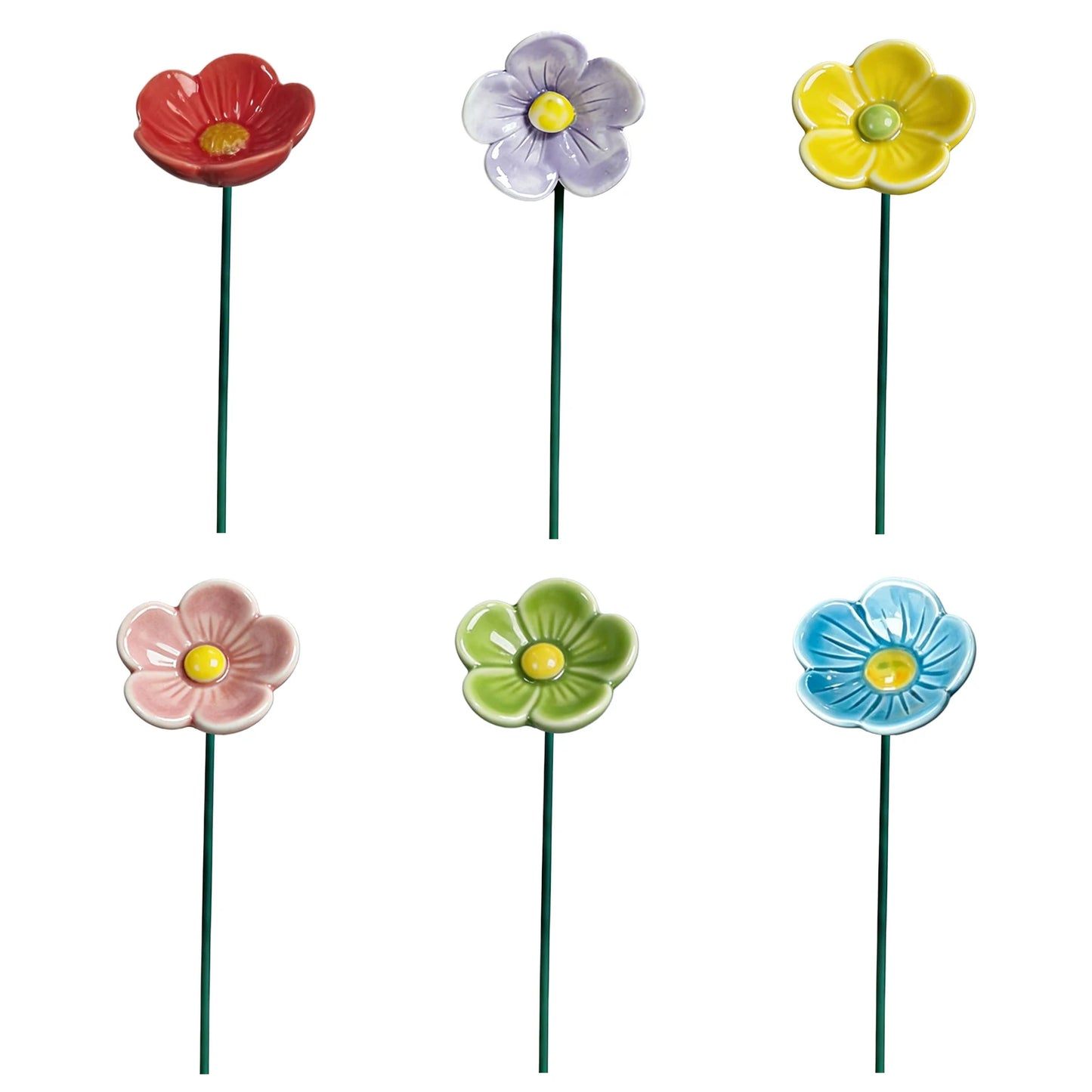 Ceramic Outdoor Bees Bath with Ground Stake Artificial Flowers Bee Bowl Stylish Bee Watering Station for Bee Friendly Yard Peaceful Pleasures Health and Wellness Multicolor 1