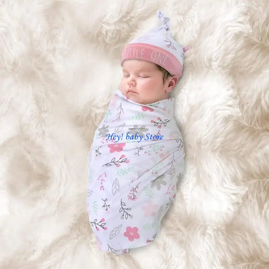 Bamboo Newborn Swaddle Blanket & Turban Hat Set | 25 Colors Baby Swaddle Set Peaceful Pleasures Health and Wellness