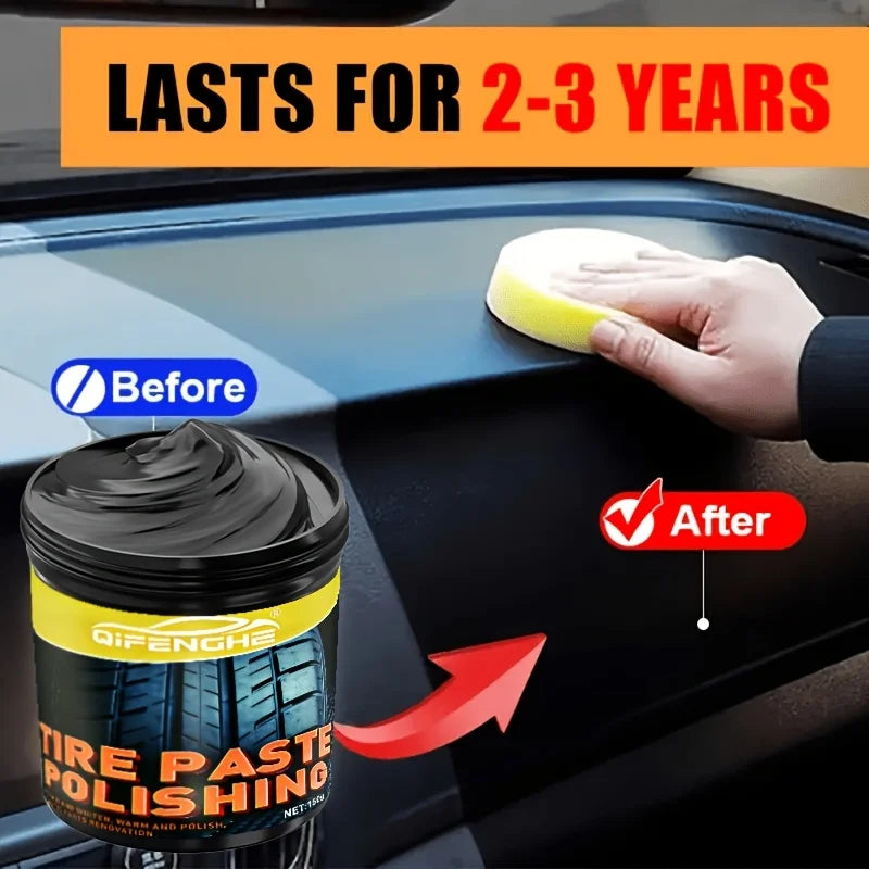 Black Gloss Tire Coating Paste – Tire Shine Wax & Brightener