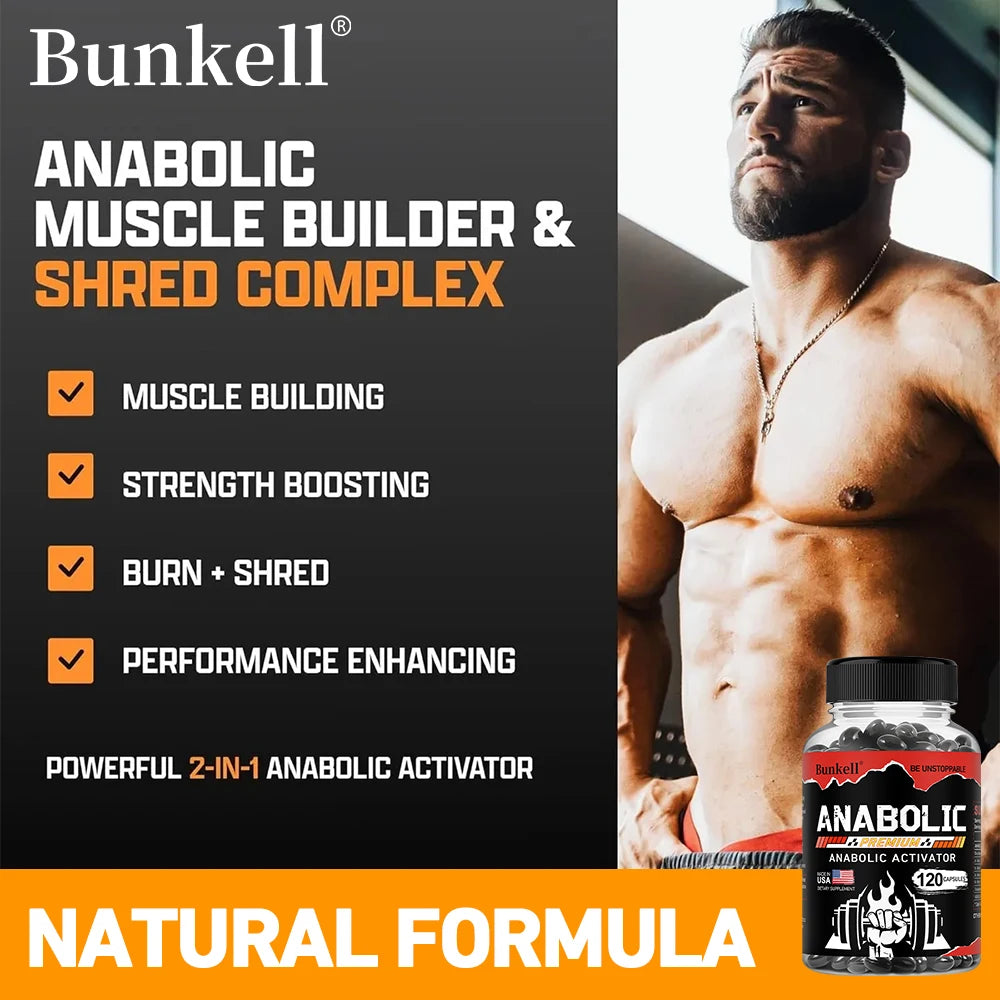 Men’s Muscle Builder Capsules - Lean Muscle Growth, Strength, Endurance & Recovery, Anabolic Activator, 30/60/120 Capsules Peaceful Pleasures Health and Wellness